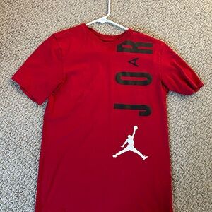 Jordan Red T-Shirt with Black Lettering
